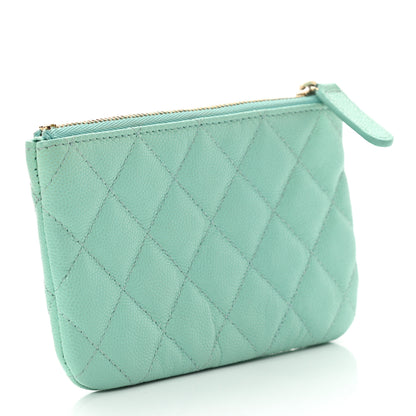Chanel Caviar Quilted Small Cosmetic Case Light Blue 3 of 8