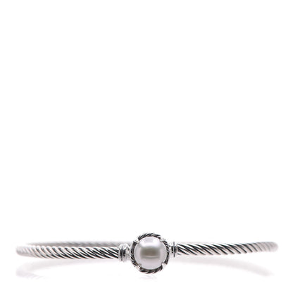 David Yurman Sterling Silver Pearl 3mm Chatelaine Bracelet 1 of 6