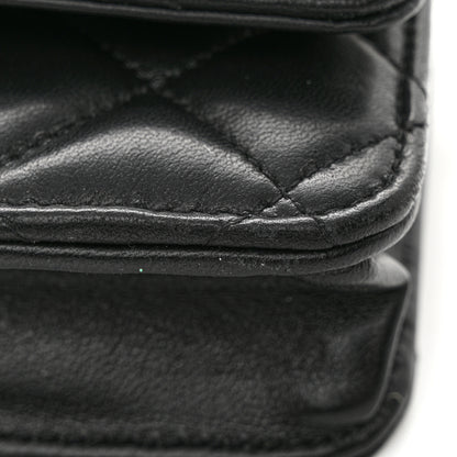 Chanel Lambskin Quilted Coco Bow Wallet On Chain WOC Black 11 of 11