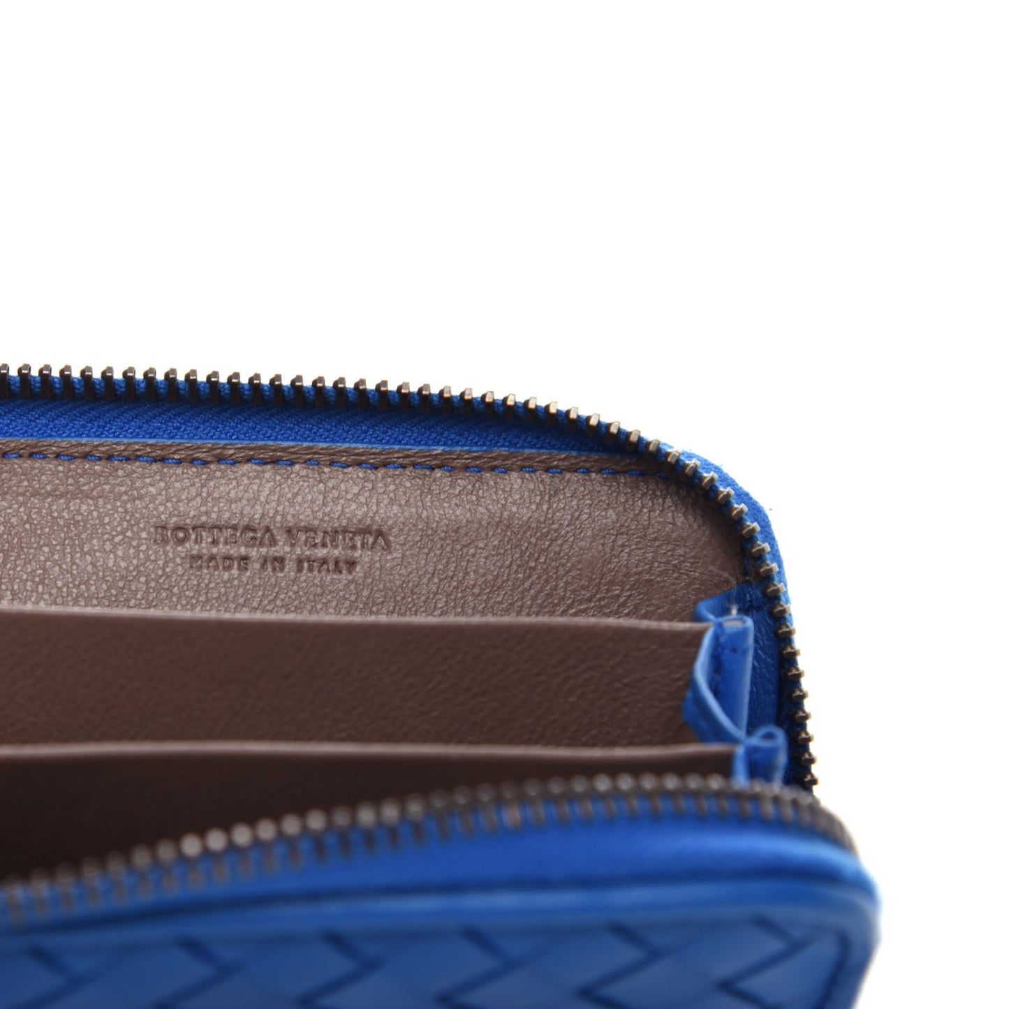 Nappa Intrecciato Zip Around Coin Purse Bleuette