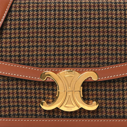 Celine Smooth Calfskin Houndstooth Teen Triomphe Tan 10 of 14