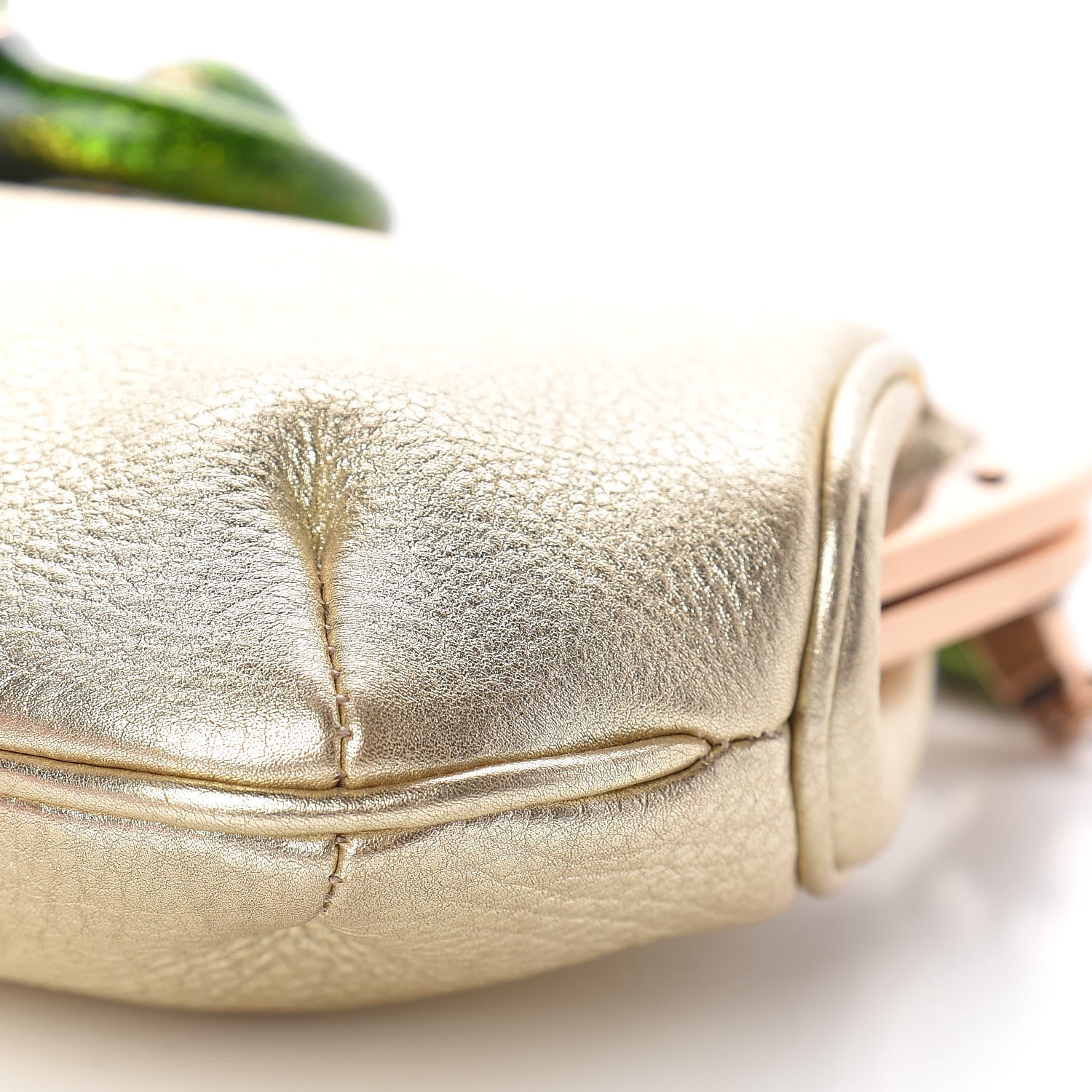 Gucci Metallic Calfskin Jeweled Dragon Evening Bag Gold 12 of 14