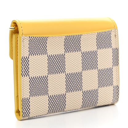 Louis Vuitton Damier Azur Zoe Wallet Jaune Pale 2 of 7