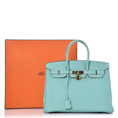 Hermes Togo Birkin 35 Bleu Atoll 37 of 37