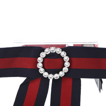 Gucci Grosgrain Web Crystal Neck Bow Blue Red 6 of 6