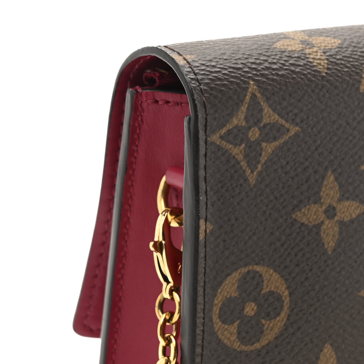 Monogram Flore Chain Wallet Fuchsia