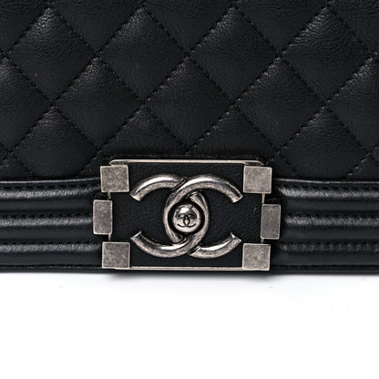 Chanel Calfskin Quilted Medium Boy Flap Black 12 of 14
