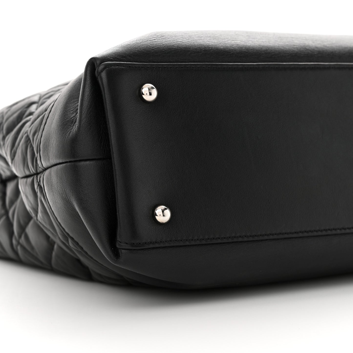 Aged Calfskin Quilted Be CC Tote Black