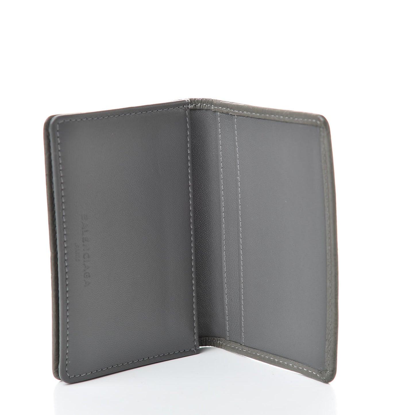 Agneau Arena Nappa Glover Flap Card Case Gris Fumee