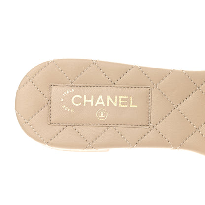 Chanel Satin Mule Sandals 37 Beige 7 of 9