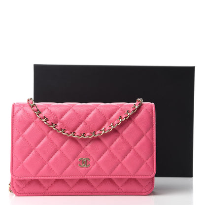 Chanel Caviar Quilted Wallet on Chain WOC Pink 12 of 12