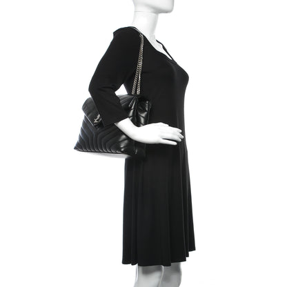 Saint Laurent Calfskin Y Quilted Monogram Medium Loulou Chain Satchel Black 2 of 11