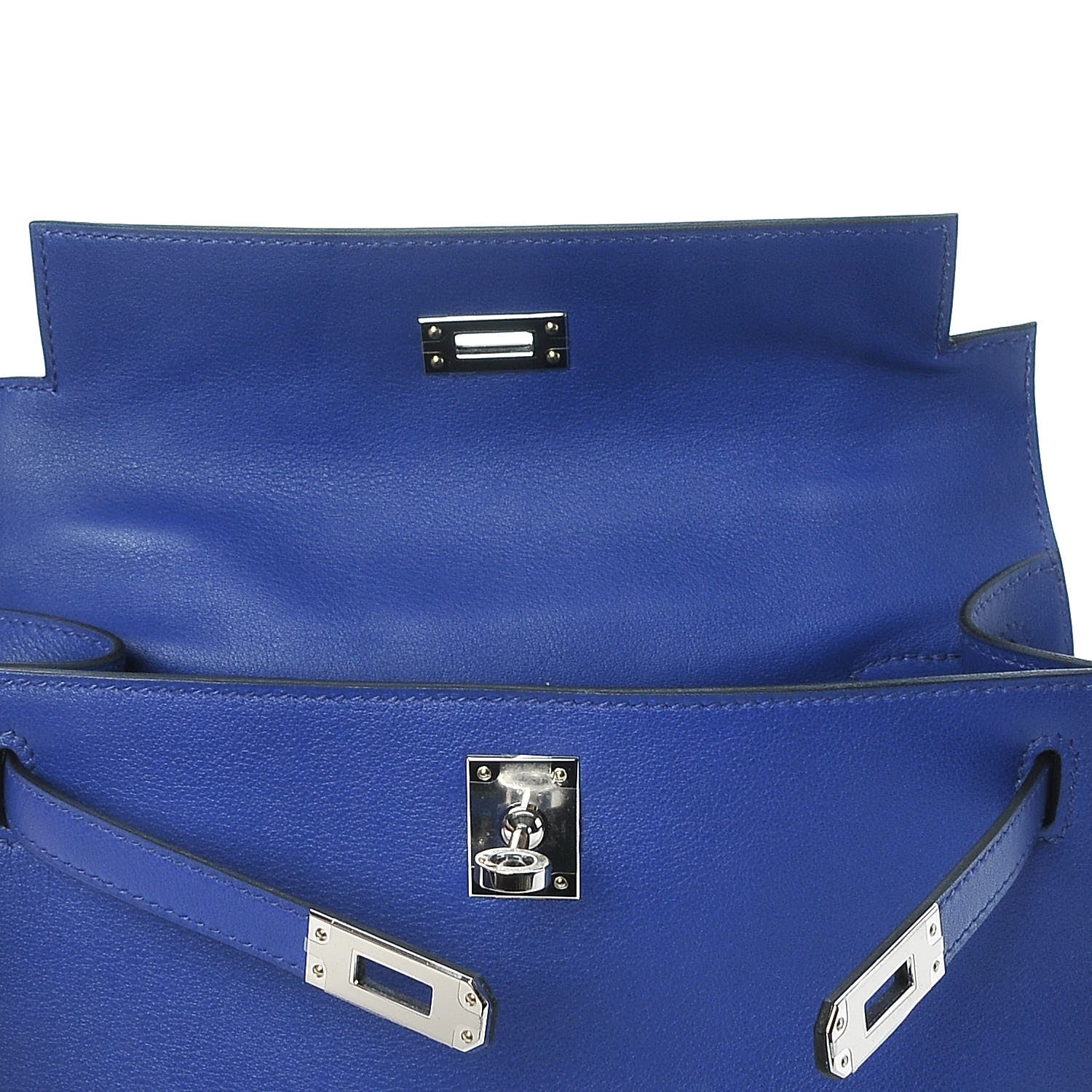Hermes Swift Kelly Pochette Clutch Bleu Electrique 21 of 24