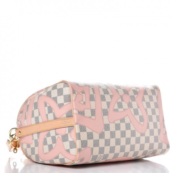 Damier Azur Tahitienne Speedy Bandouliere 30 Rose Ballerine