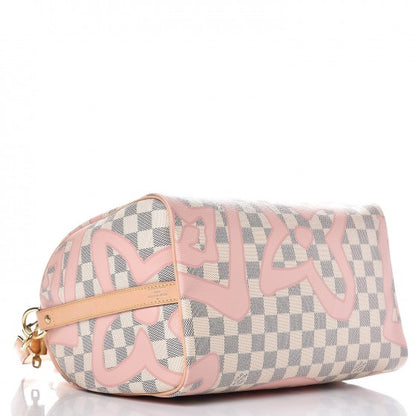 Louis Vuitton Damier Azur Tahitienne Speedy Bandouliere 30 Rose Ballerine 5 of 11