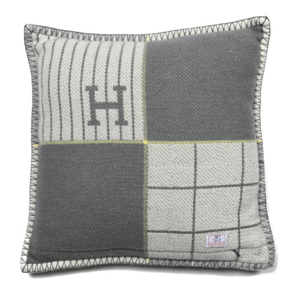 Hermes Wool Cashmere Avalon Cabriole Pillow Gris Perle 2 of 5