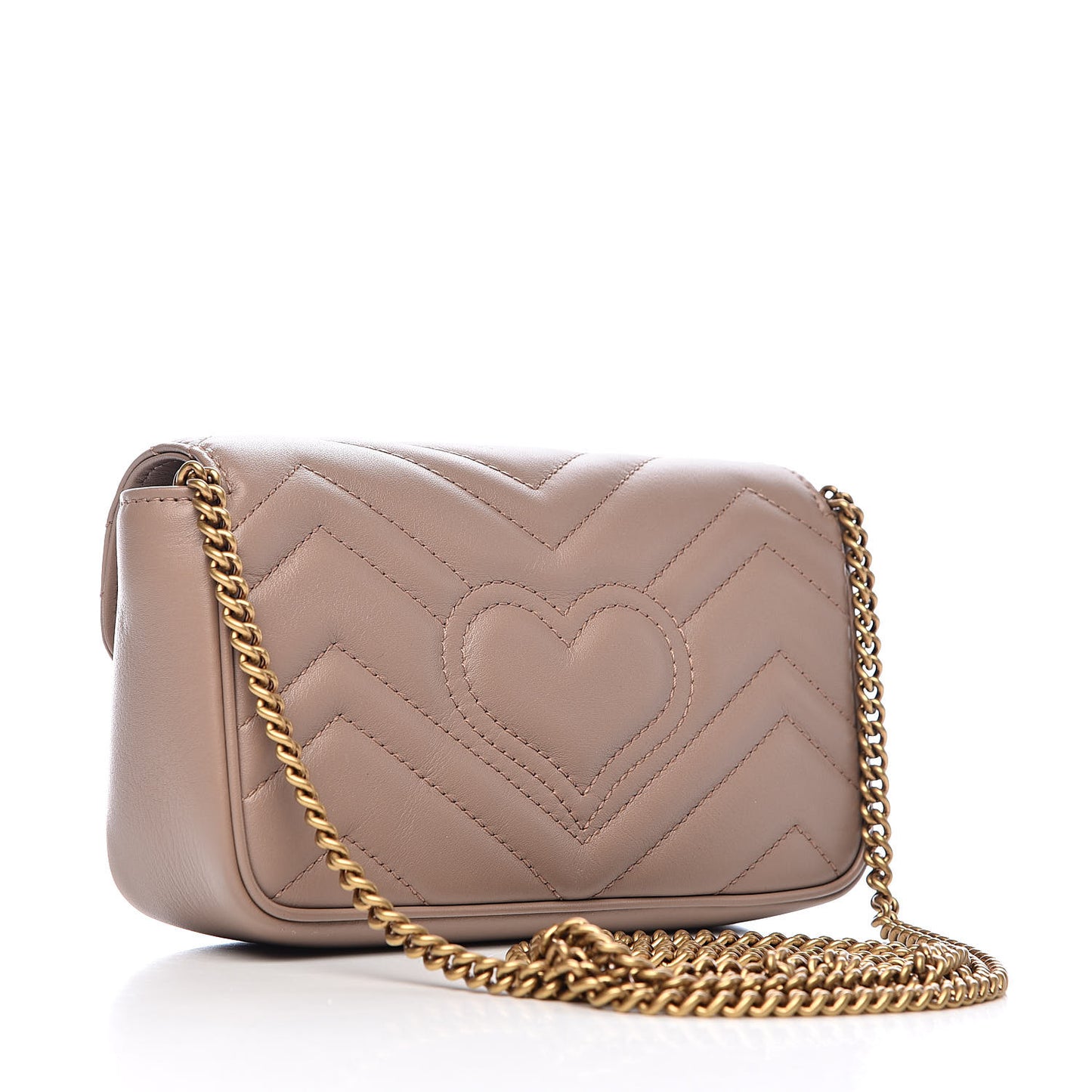 Calfskin Matelasse Super Mini GG Marmont Shoulder Bag Porcelain Rose