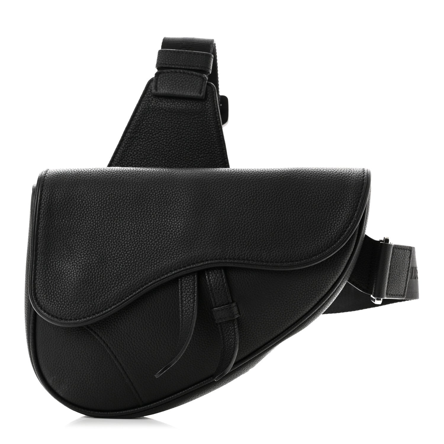 Christian Dior Grained Calfskin Kim Jones Saddle Bag Black 1 of 10