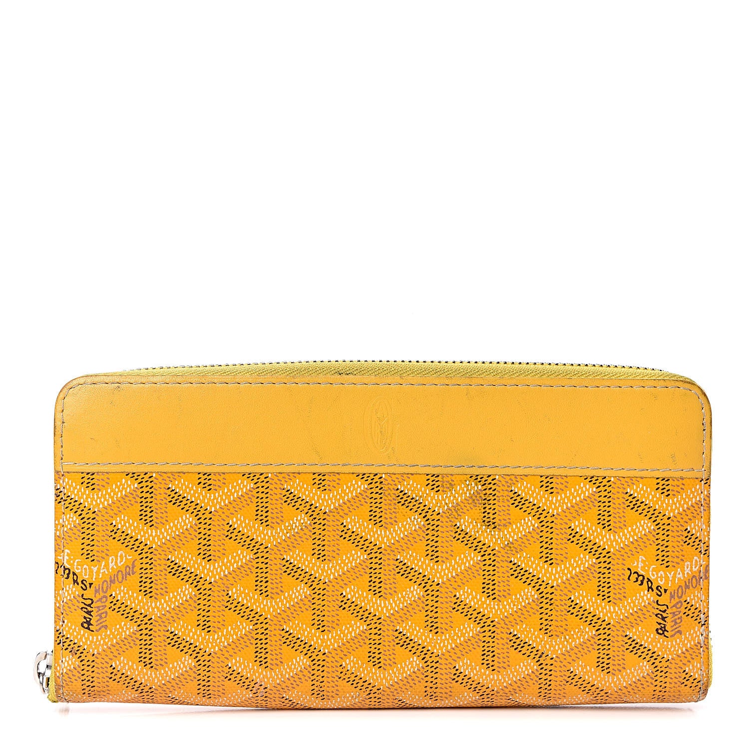 Goyard Goyardine Matignon Zip Around GM Wallet Yellow 1 of 14