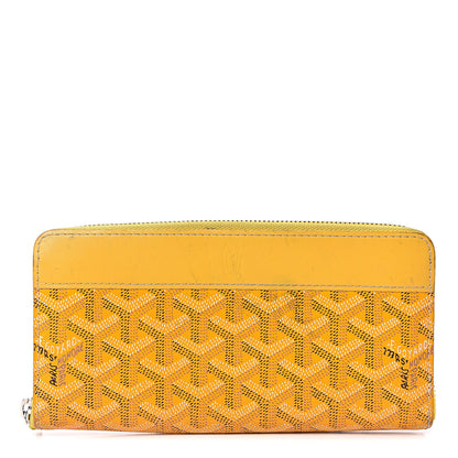 Goyard Goyardine Matignon Zip Around GM Wallet Yellow 1 of 14