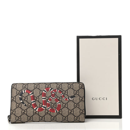 Gucci GG Supreme Monogram Kingsnake Zip Around Wallet Black 7 of 7