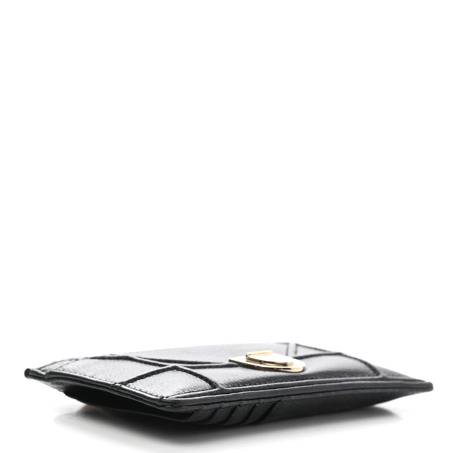 Christian Dior Grained Calfskin Cannage Diorama Wallet Black 4 of 7