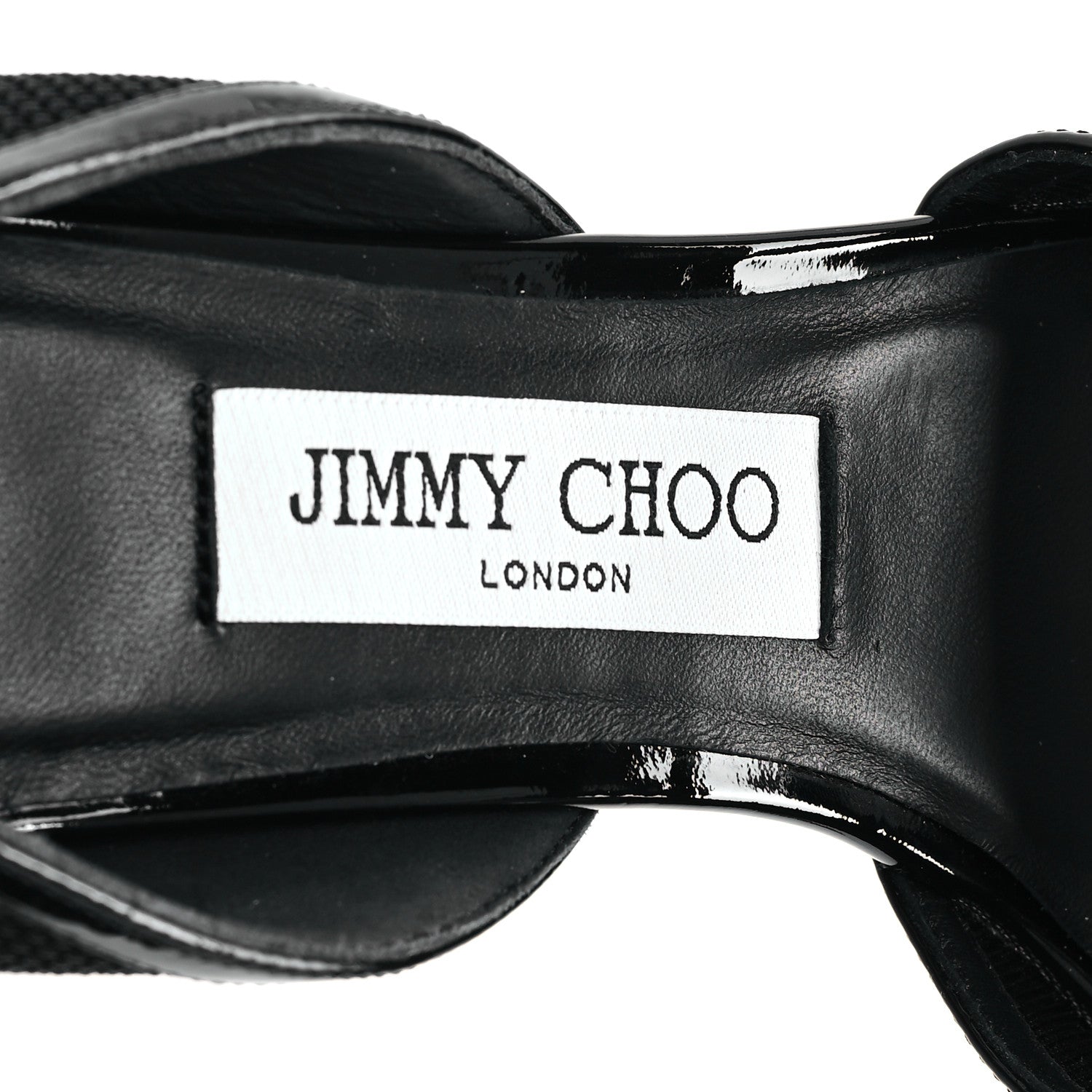 Jimmy Choo Mesh Patent Carolyn 60 Pumps 36.5 Black 8 of 9