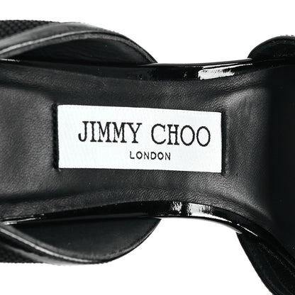 Jimmy Choo Mesh Patent Carolyn 60 Pumps 36.5 Black 8 of 9