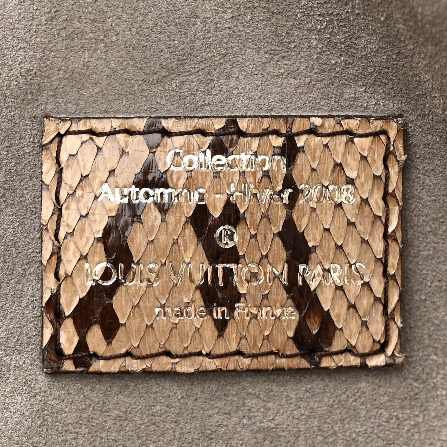 Louis Vuitton Suede Snakeskin Monogram Embossed Whisper GM Jade 7 of 16