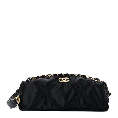 Chanel Nylon Grosgrain Lifestyle Pouch With Sleep Mask Black 3 of 15
