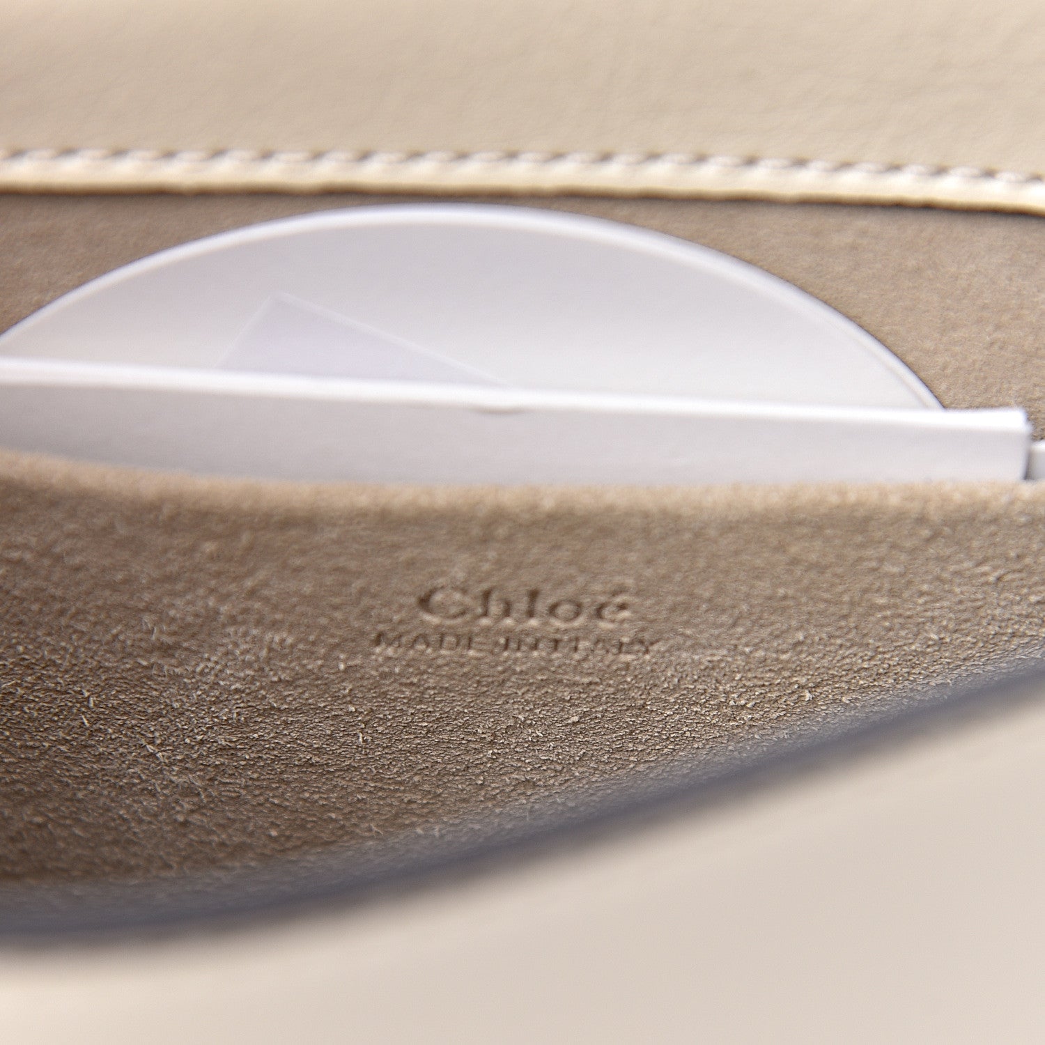 Chloe Calfskin Suede Small Nile Bracelet Bag Off White 6 of 9