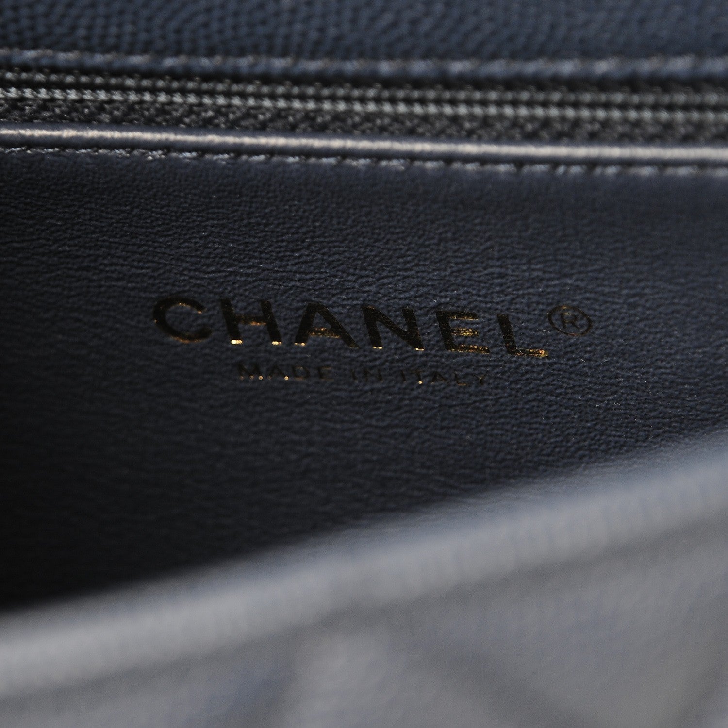 Chanel Caviar Lizard Quilted Small Coco Handle Flap Navy 6 of 8
