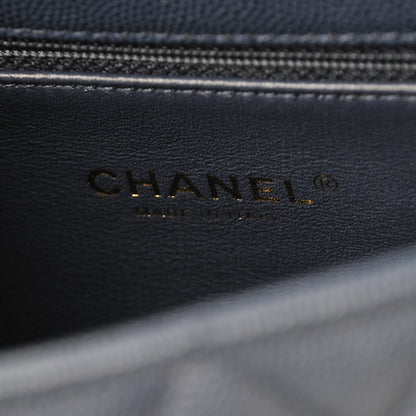 Chanel Caviar Lizard Quilted Small Coco Handle Flap Navy 6 of 8