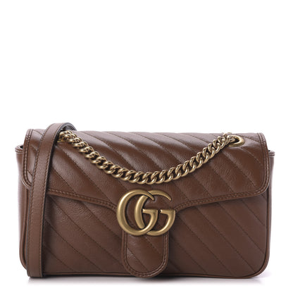 Gucci Azalea Calfskin Matelasse Diagonal Small GG Marmont Shoulder Bag Cuir 1 of 9