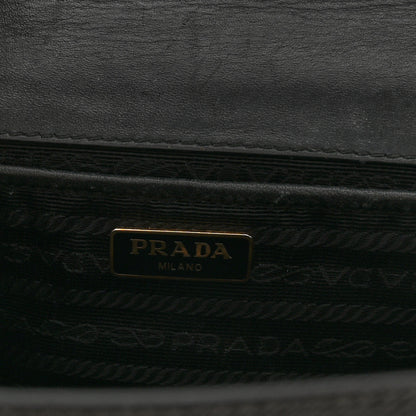 Prada Saffiano Soft Calfskin Chain Crossbody Bag Black 6 of 9