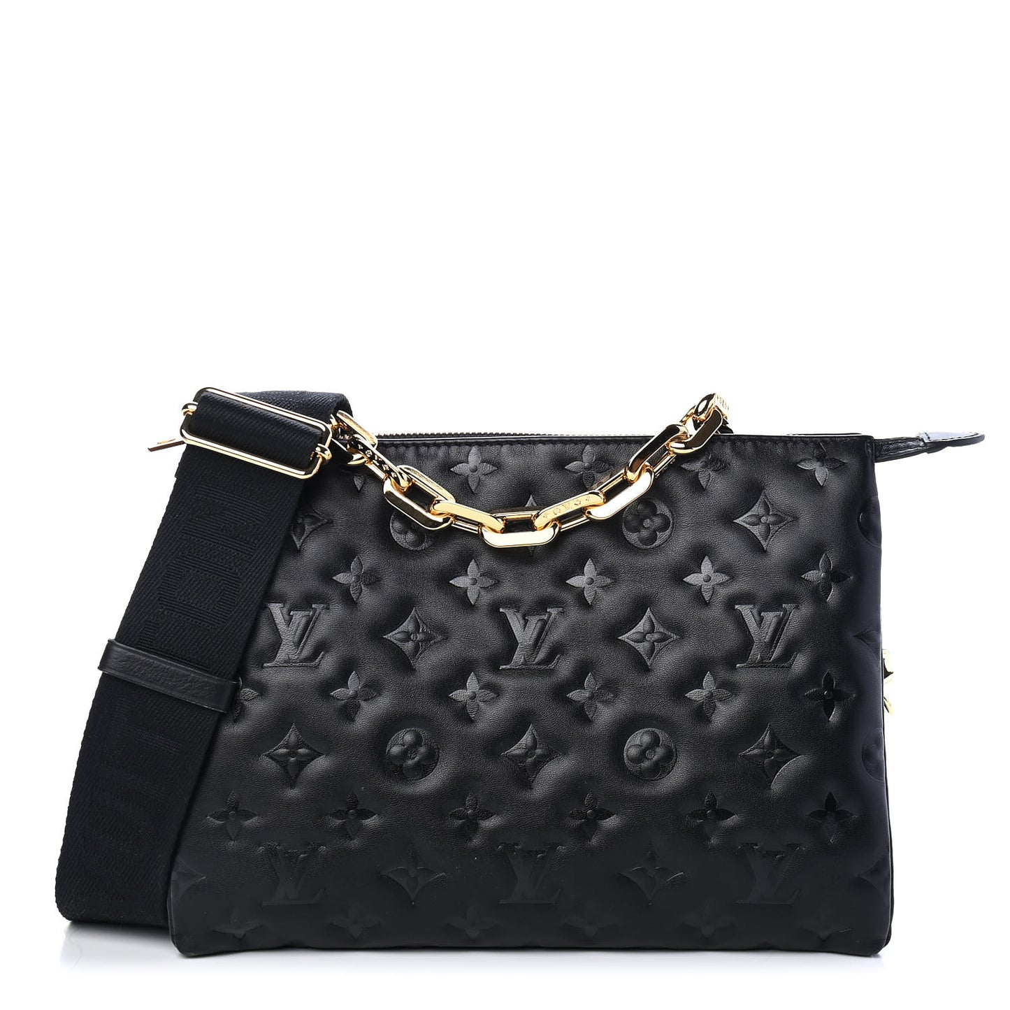 Lambskin Embossed Monogram Coussin PM Black