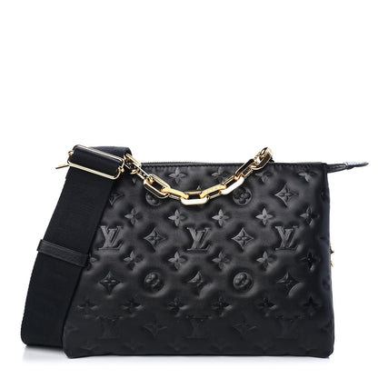 Louis Vuitton Lambskin Embossed Monogram Coussin PM Black 1 of 9
