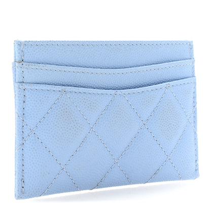 Chanel Caviar Quilted Card Holder Light Blue 3 of 10