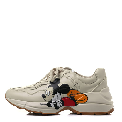 Gucci X DISNEY Calfskin Mickey Mouse Womens Rhyton Sneakers 39 Ivory 1 of 8
