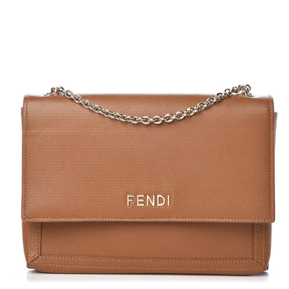 Fendi Vitello Oro Chain Clutch Brown 1 of 9