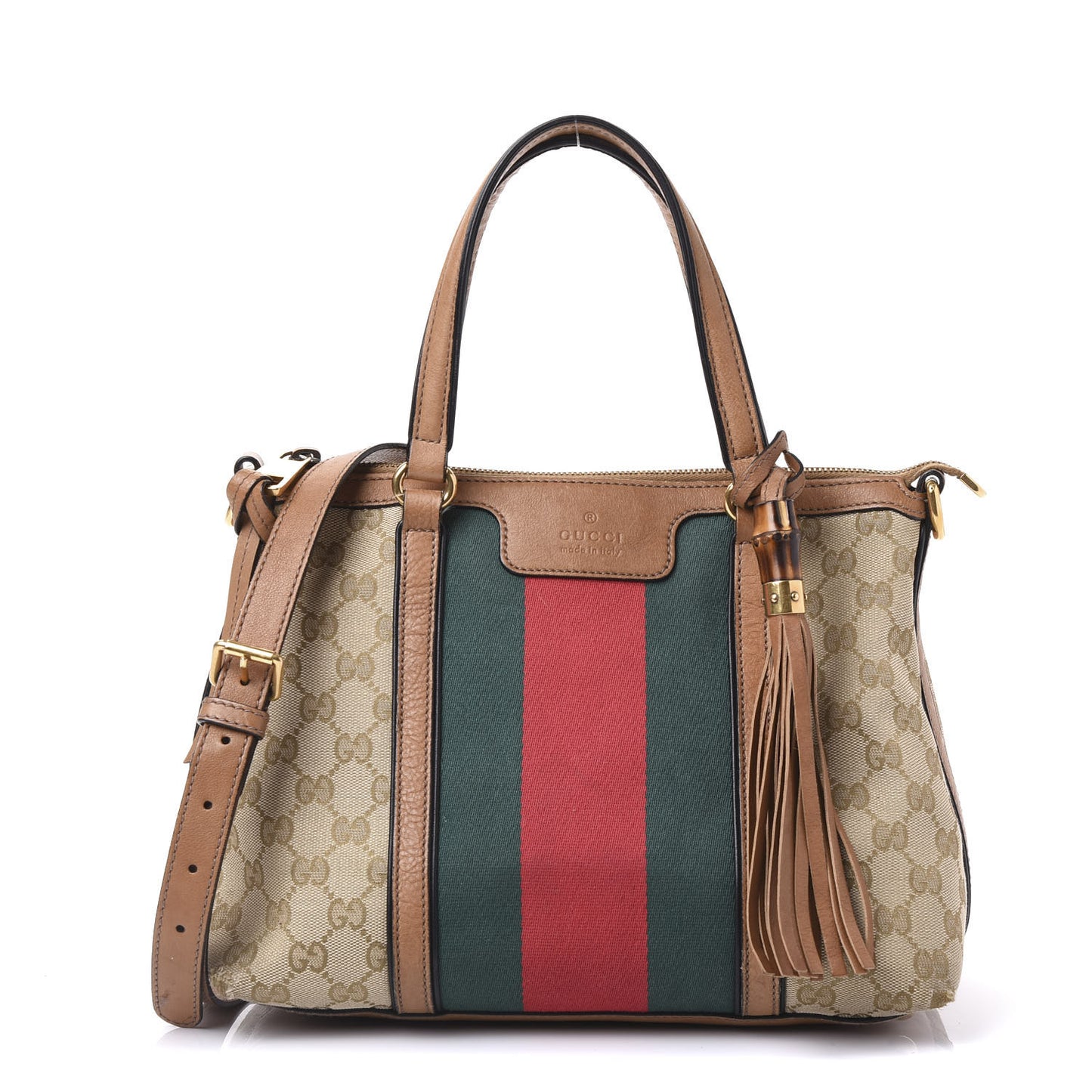 Monogram Web Rania Top Handle Bag Natural