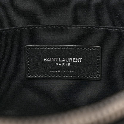 Saint Laurent Linen Canvas Rive Gouche Zipped Pouch Optic White 6 of 10