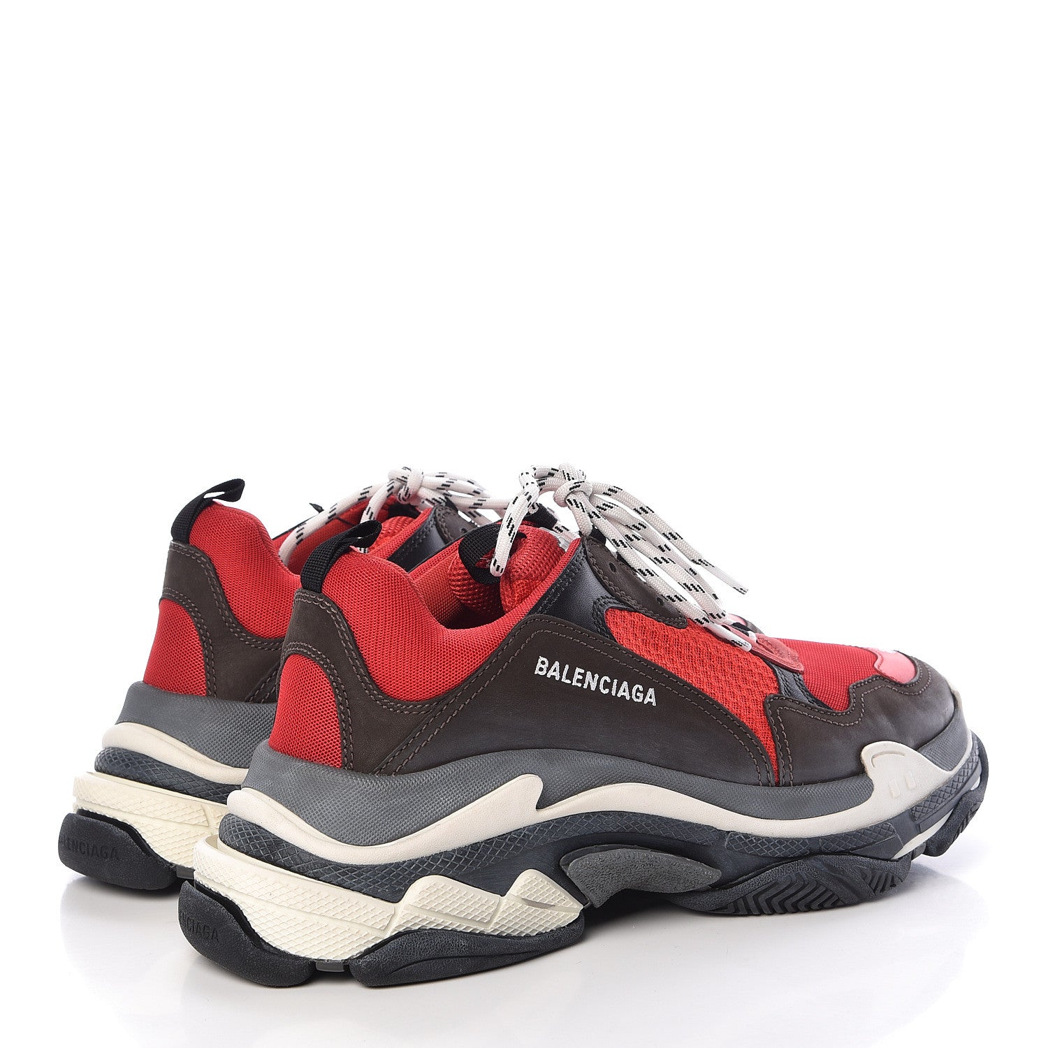 Balenciaga Fabric Mesh Mens Triple S Sneakers 44 Rouge Black 4 of 8