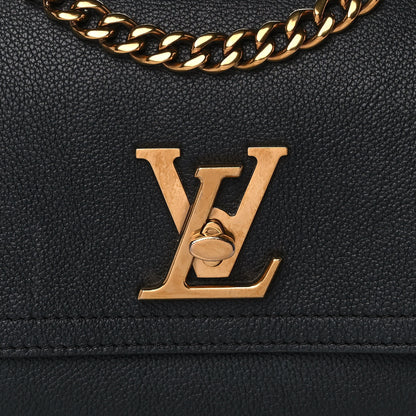 Louis Vuitton Grained Calfskin Lockme Chain Bag Black 9 of 14