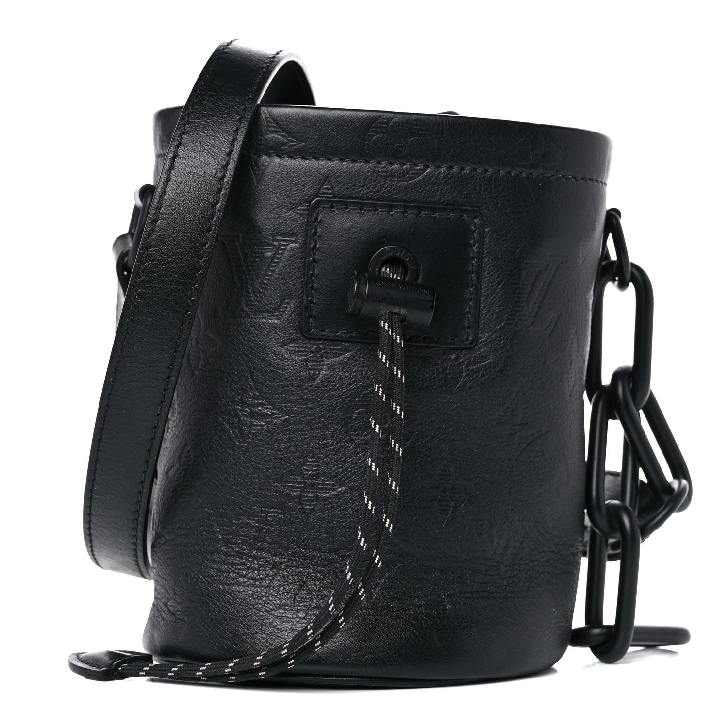 Louis Vuitton Shadow Monogram Chalk Nano Bag Black 1 of 10