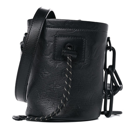 Louis Vuitton Shadow Monogram Chalk Nano Bag Black 1 of 10