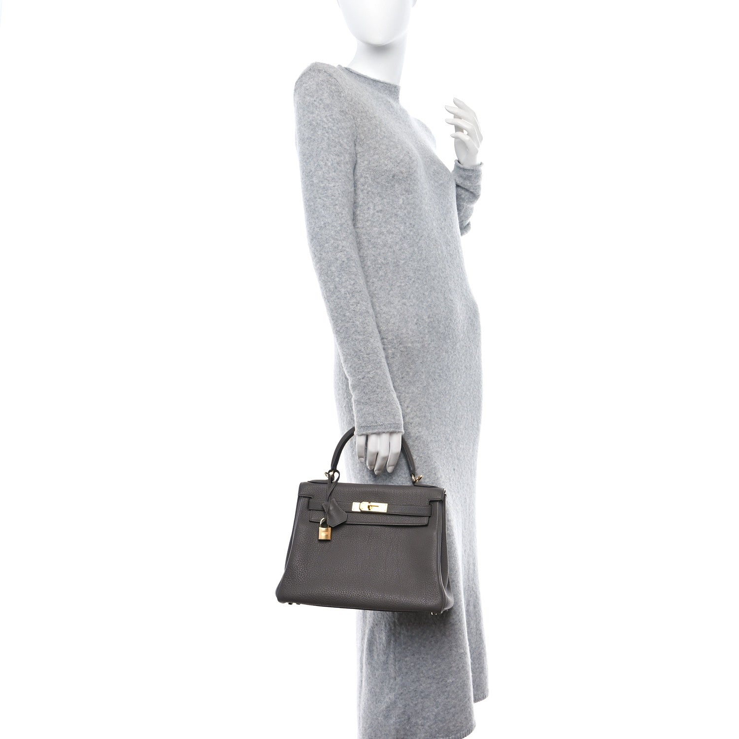 Hermes Togo Kelly Retourne 28 Etain 2 of 16