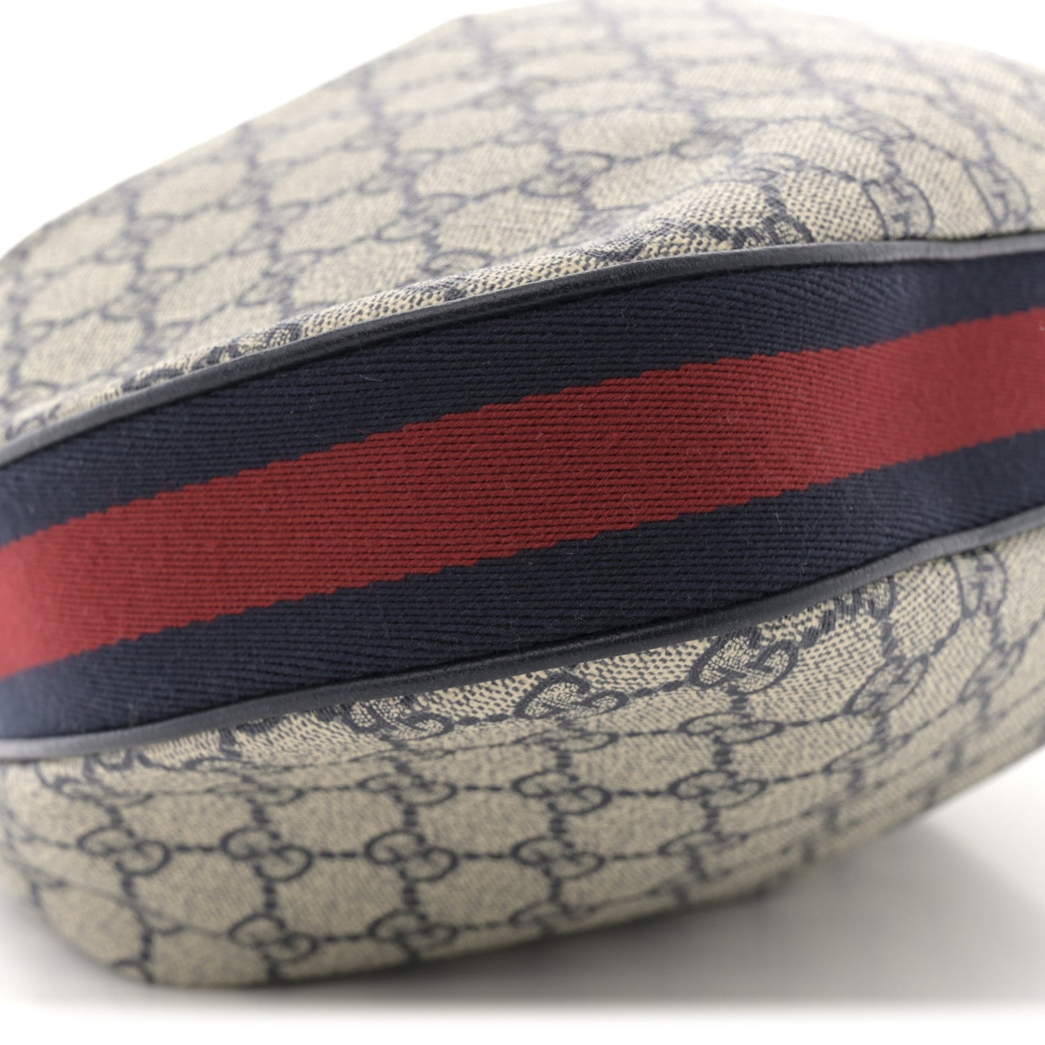 Gucci GG Supreme Monogram Textured Calfskin Web Large Attache Shoulder Bag Beige Blue 9 of 10