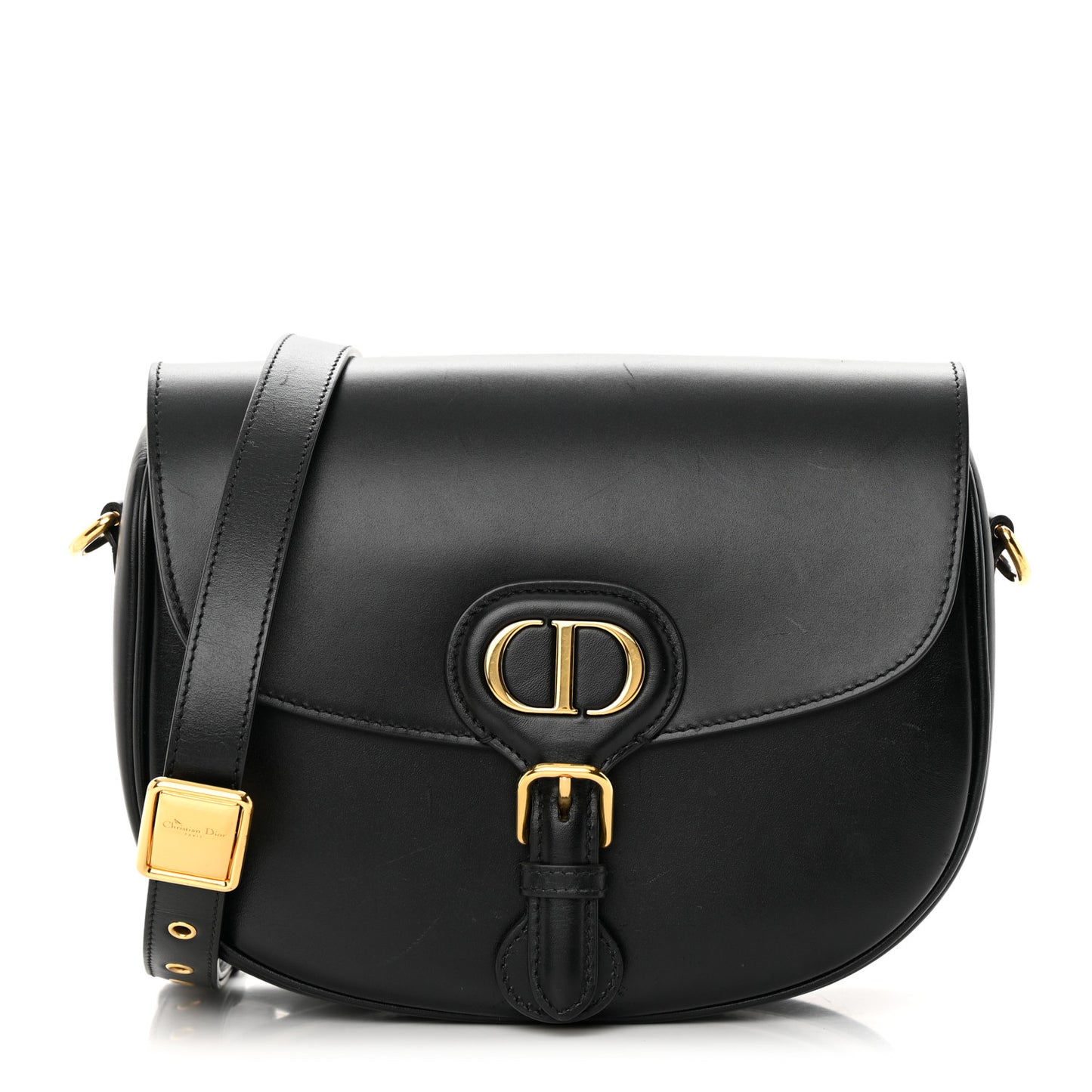 Box Calfskin Medium Bobby Flap Black