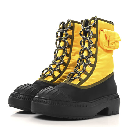 Fendi Nylon Baguette Domino 50mm Biker Boots 40 Mimosa Black 4 of 9